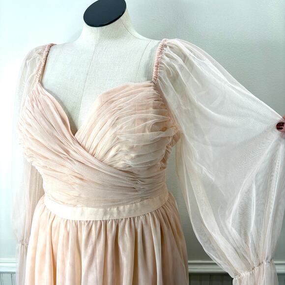 Nabela Noor x Eloquii Size 16 Puff Sleeve Dress Midi Coquette Fairy Tulle Ballet - Picture 4 of 16